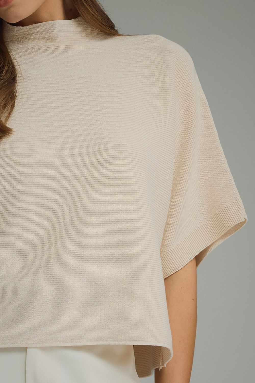 Entro | Ecru Gretchen Mock Neck Knit Top | Sweetest Stitch Boutique