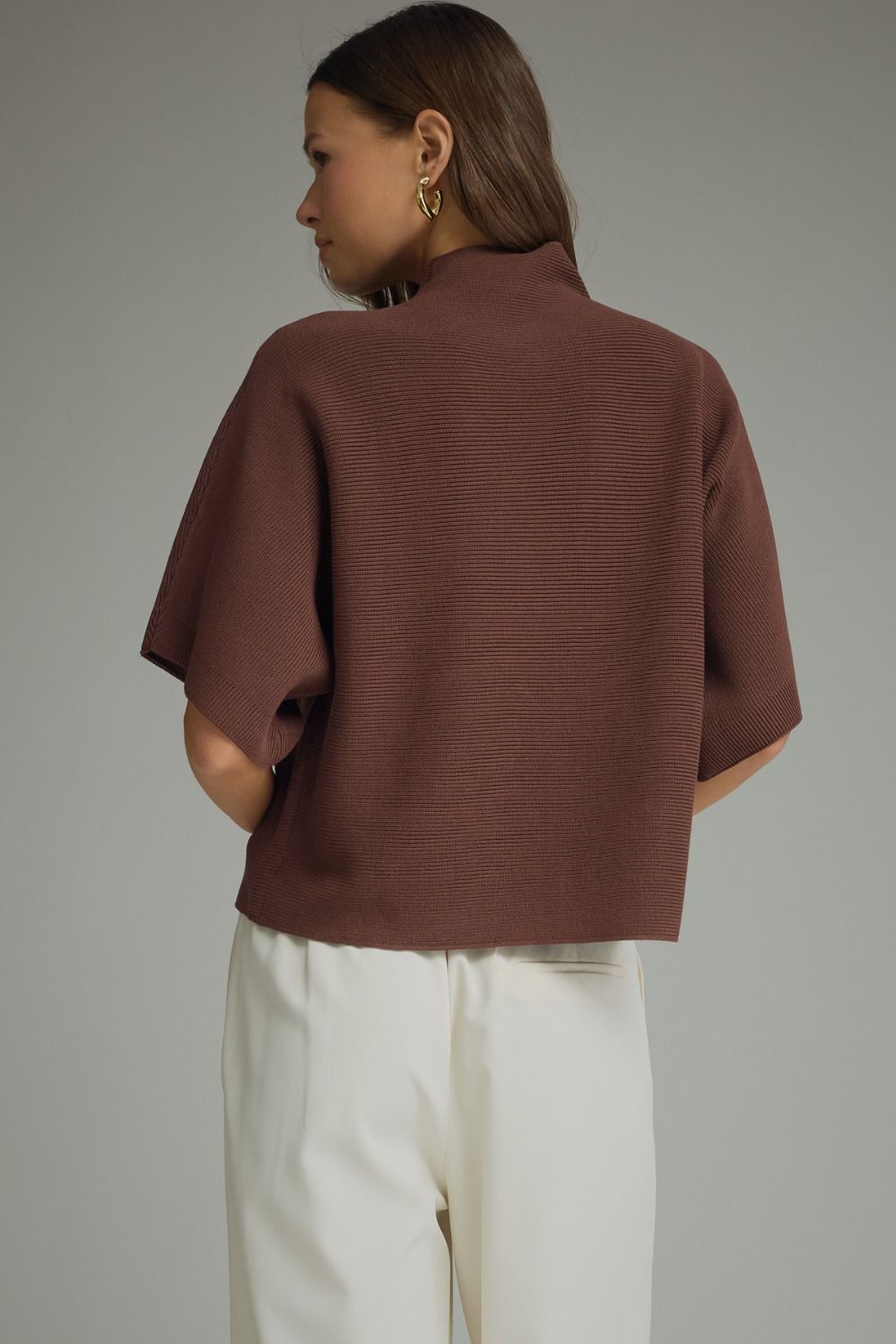Entro | Brown Gretchen Mock Neck Knit Top | Sweetest Stitch Boutique