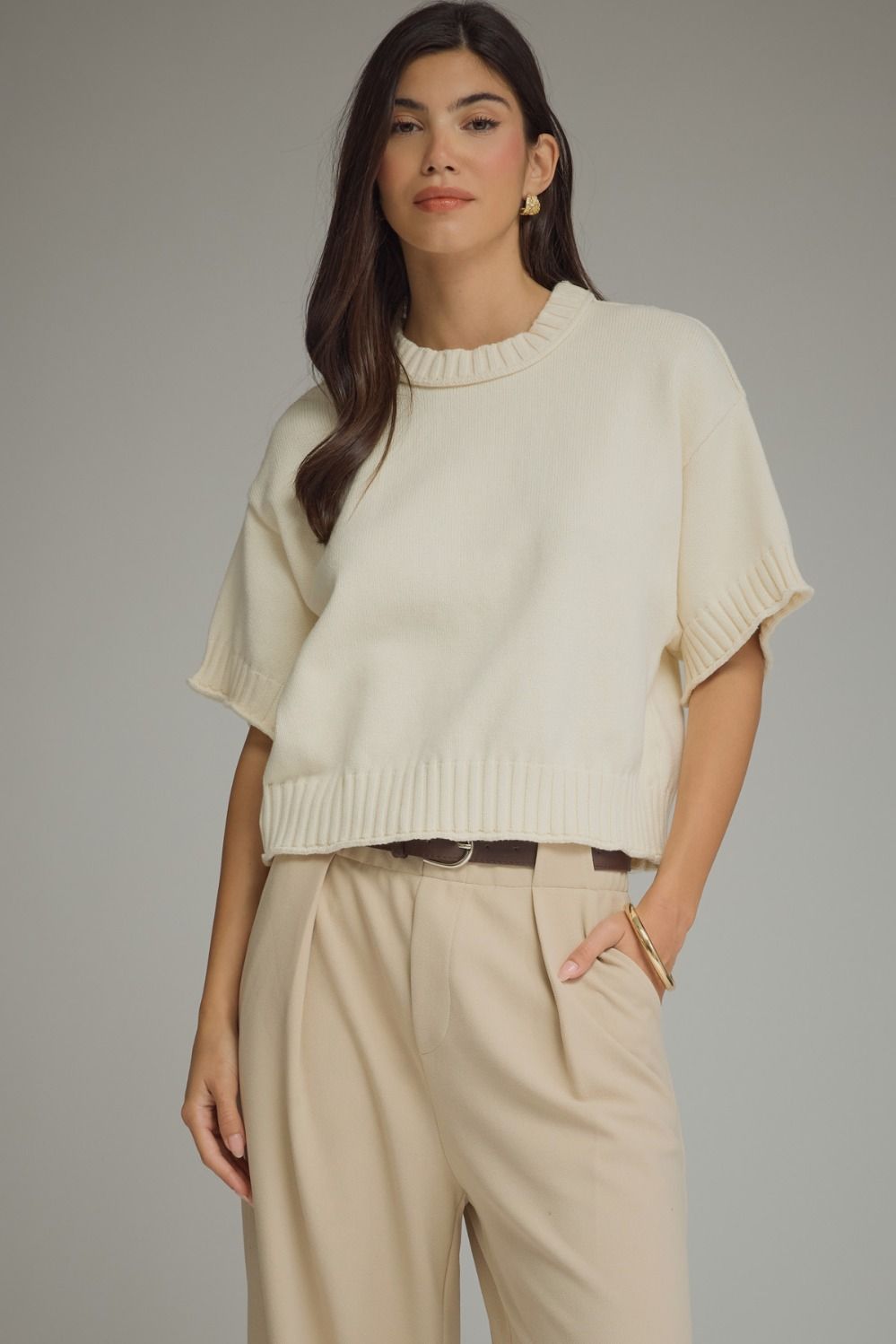 Entro | Linda Short Sleeve Sweater | Sweetest Stitch Boutique Richmond