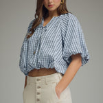 Entro | Faye Plaid Bubble Top | Sweetest Stitch Boutique Richmond
