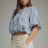 Entro | Faye Plaid Bubble Top | Sweetest Stitch Boutique Richmond