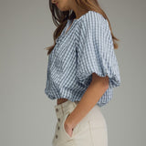 Entro | Faye Plaid Bubble Top | Sweetest Stitch Boutique Richmond