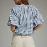 Entro | Faye Plaid Bubble Top | Sweetest Stitch Boutique Richmond