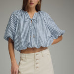 Entro | Faye Plaid Bubble Top | Sweetest Stitch Boutique Richmond