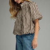 Entro | Helen Striped Bubble Hem Top | Sweetest Stitch Boutique RVA