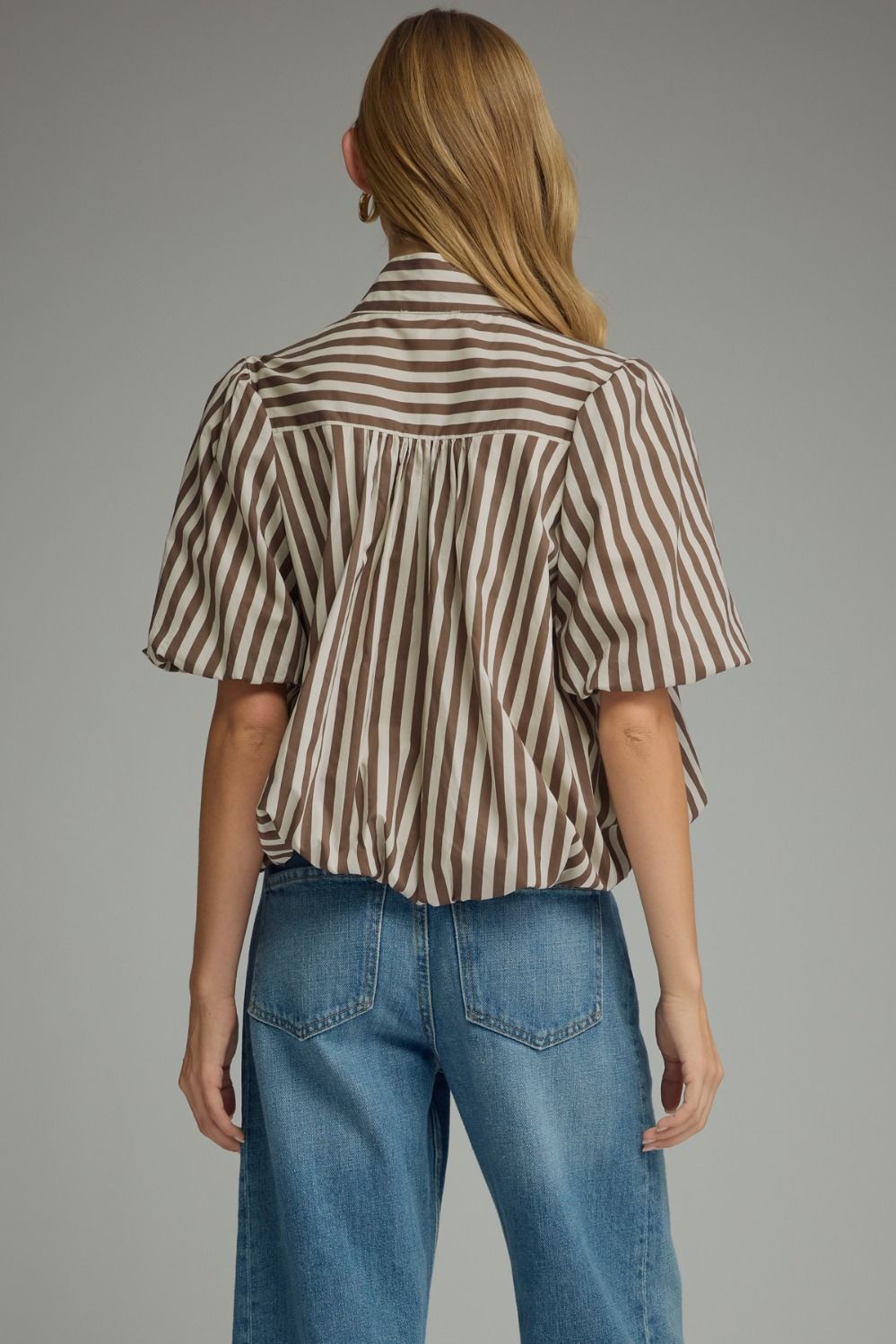 Entro | Helen Striped Bubble Hem Top | Sweetest Stitch Boutique RVA