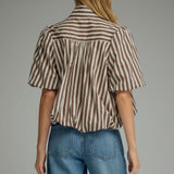 Entro | Helen Striped Bubble Hem Top | Sweetest Stitch Boutique RVA