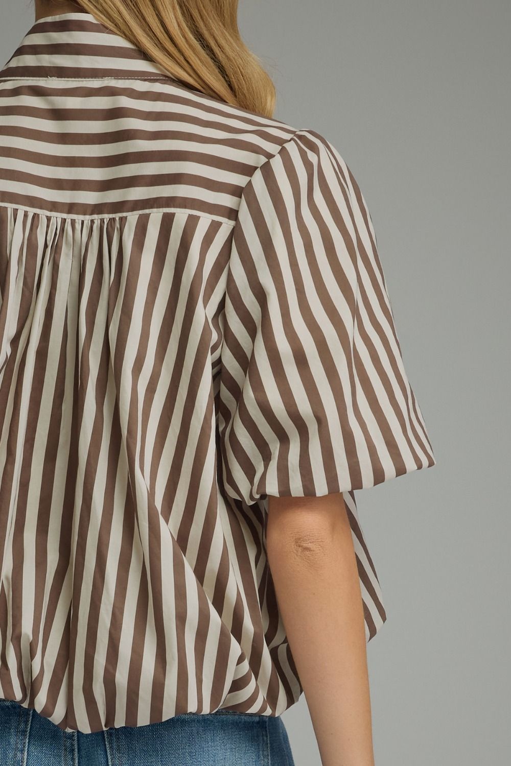 Entro | Helen Striped Bubble Hem Top | Sweetest Stitch Boutique RVA