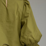 Entro | Kaleigh Balloon Sleeve Top - Martini Olive | Sweetest Stitch