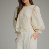 Entro | Kaleigh Balloon Sleeve Top - Ecru | Sweetest Stitch Boutique
