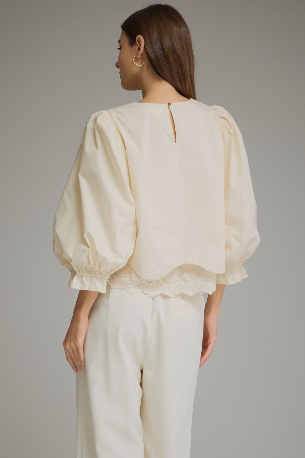 Entro | Kaleigh Balloon Sleeve Top - Ecru | Sweetest Stitch Boutique