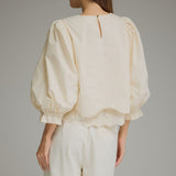 Entro | Kaleigh Balloon Sleeve Top - Ecru | Sweetest Stitch Boutique