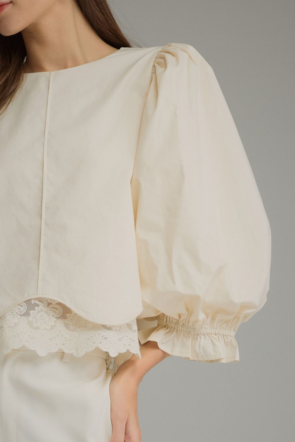 Entro | Kaleigh Balloon Sleeve Top - Ecru | Sweetest Stitch Boutique
