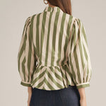 Entro | Trisha Striped Top - Olive/Ecru | Sweetest Stitch Boutique RVA