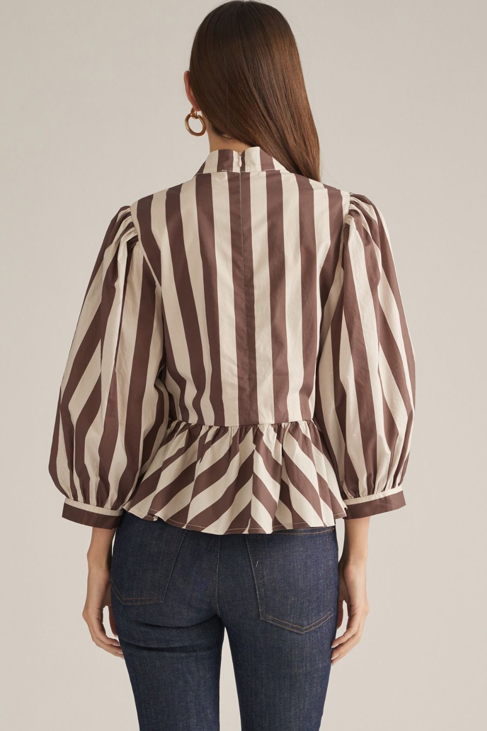 Entro | Trisha Striped Top - Brown/Ecru | Sweetest Stitch Boutique RVA
