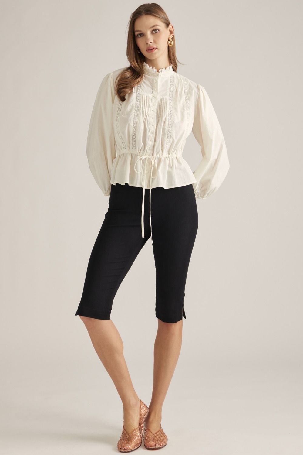 Entro | Pauline Pintuck Top - Cream | Sweetest Stitch Boutique Richmond