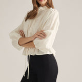 Entro | Pauline Pintuck Top - Cream | Sweetest Stitch Boutique Richmond