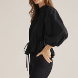 Entro | Pauline Pintuck Top - Black | Sweetest Stitch Boutique Richmond