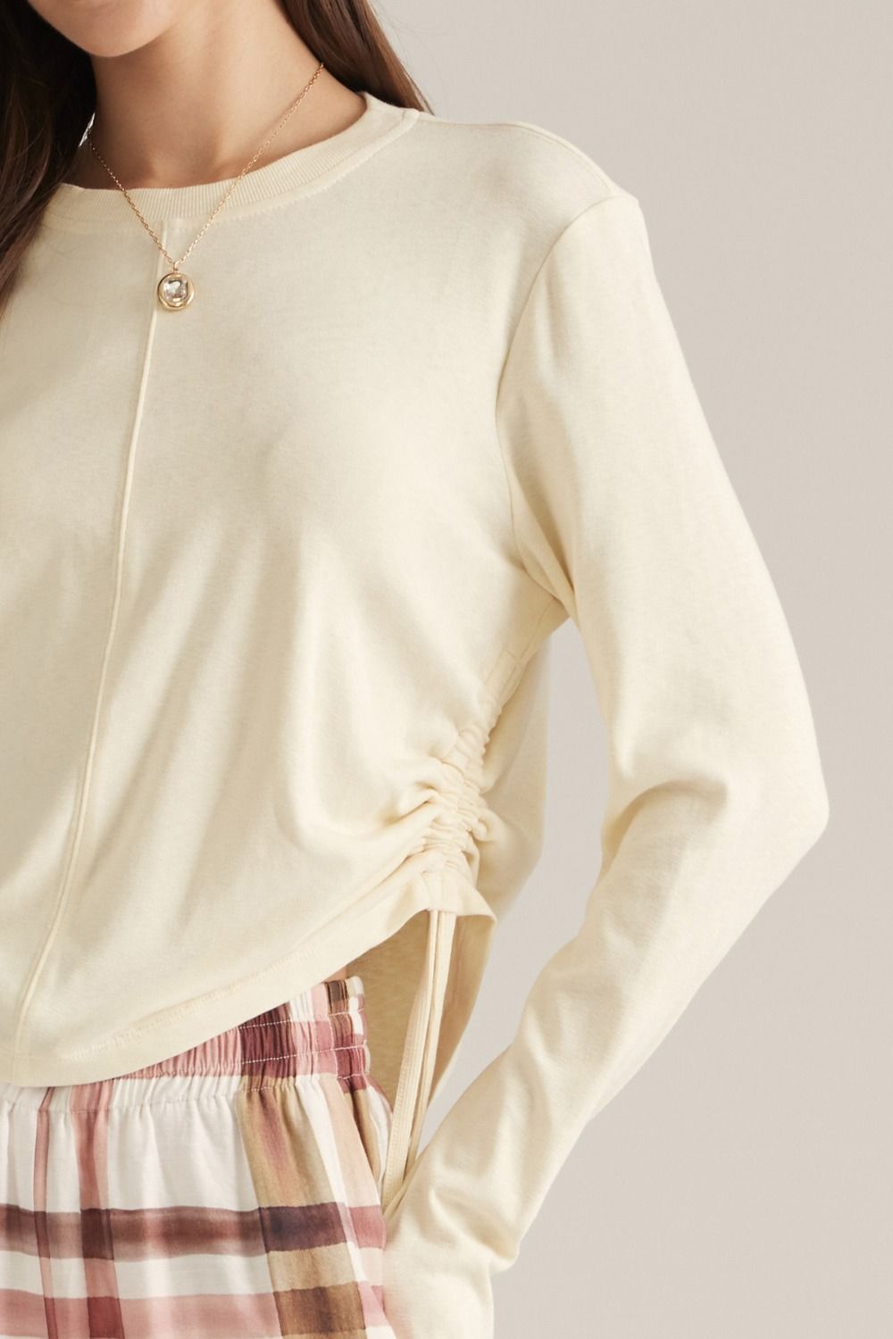 Entro | Courtney Long Sleeve Ruched Tee | Sweetest Stitch Boutique