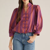 Entro | Carrie Striped Top Plum | Sweetest Stitch Boutique Richmond