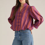 Entro | Carrie Striped Top Plum | Sweetest Stitch Boutique Richmond