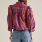Entro | Carrie Striped Top Plum | Sweetest Stitch Boutique Richmond