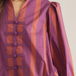 Entro | Carrie Striped Top Plum | Sweetest Stitch Boutique Richmond