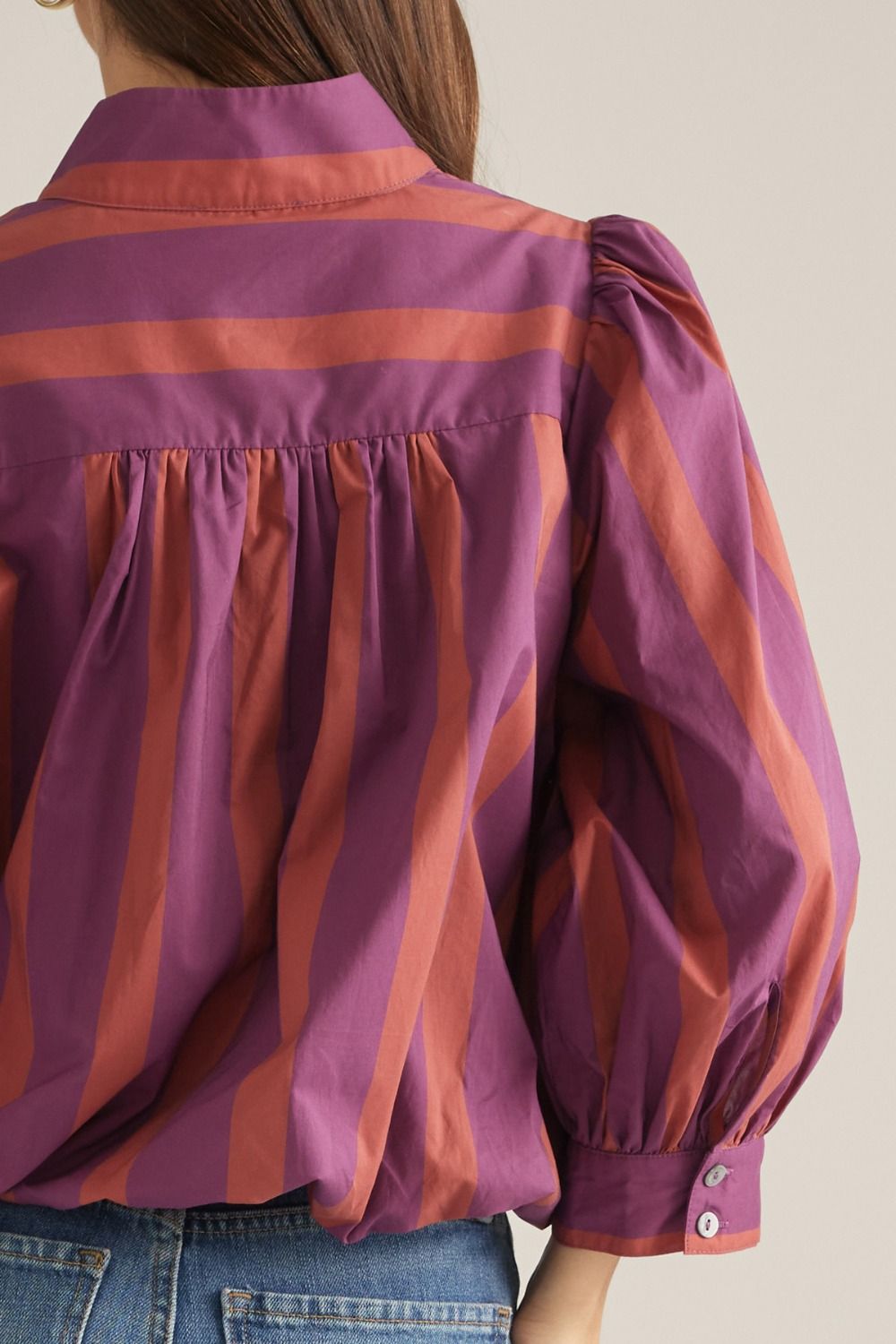 Entro | Carrie Striped Top Plum | Sweetest Stitch Boutique Richmond
