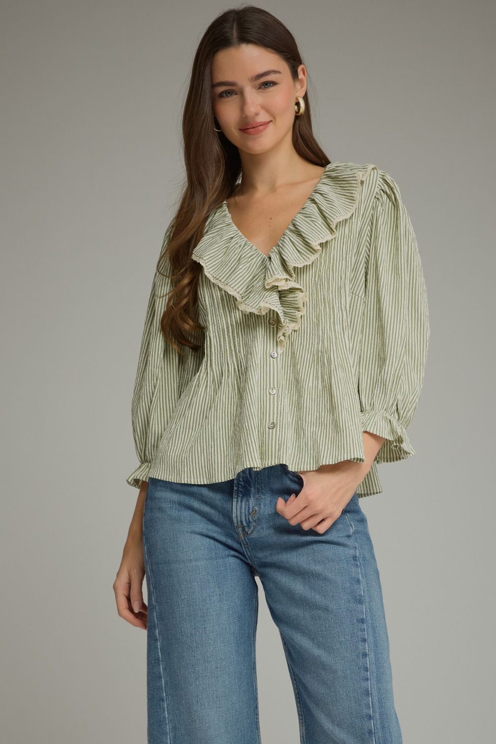 Entro | Lucy V-Neck Striped Top | Sweetest Stitch Boutique Richmond