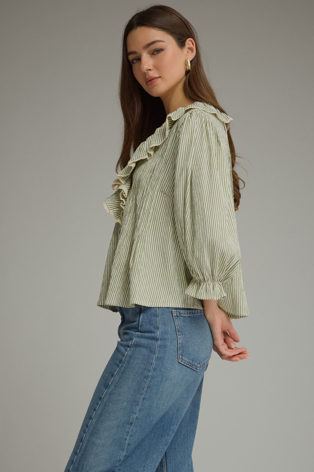 Entro | Lucy V-Neck Striped Top | Sweetest Stitch Boutique Richmond