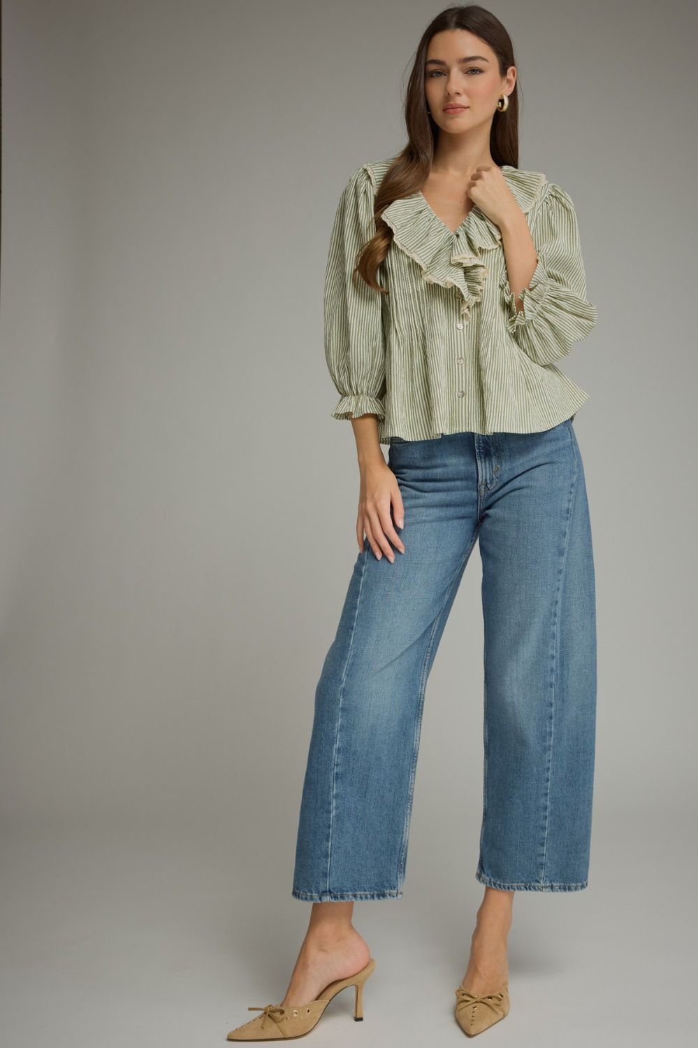 Entro | Lucy V-Neck Striped Top | Sweetest Stitch Boutique Richmond