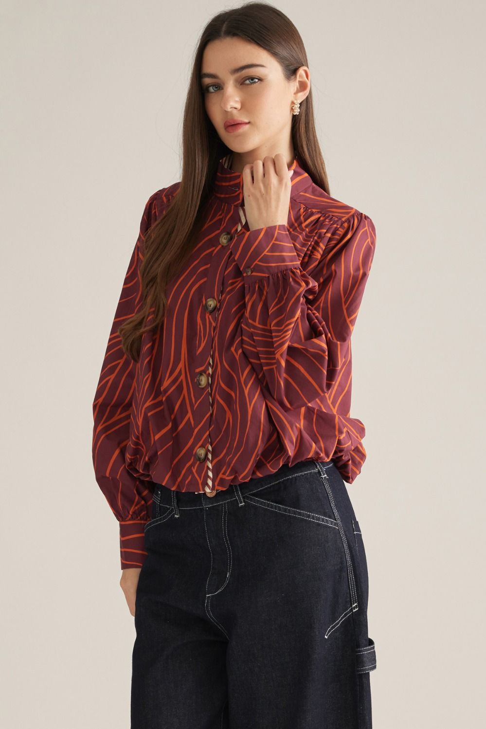 Entro | Sally Button Front Top | Sweetest Stitch Boutique Richmond VA