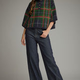 Entro | Blake Plaid Sweater Navy | Sweetest Stitch Boutique Richmond