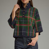 Entro | Blake Plaid Sweater Navy | Sweetest Stitch Boutique Richmond