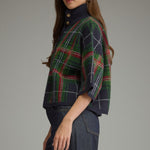 Entro | Blake Plaid Sweater Navy | Sweetest Stitch Boutique Richmond