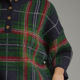 Entro | Blake Plaid Sweater Navy | Sweetest Stitch Boutique Richmond