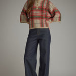 Entro | Blake Plaid Sweater Taupe | Sweetest Stitch Boutique Richmond