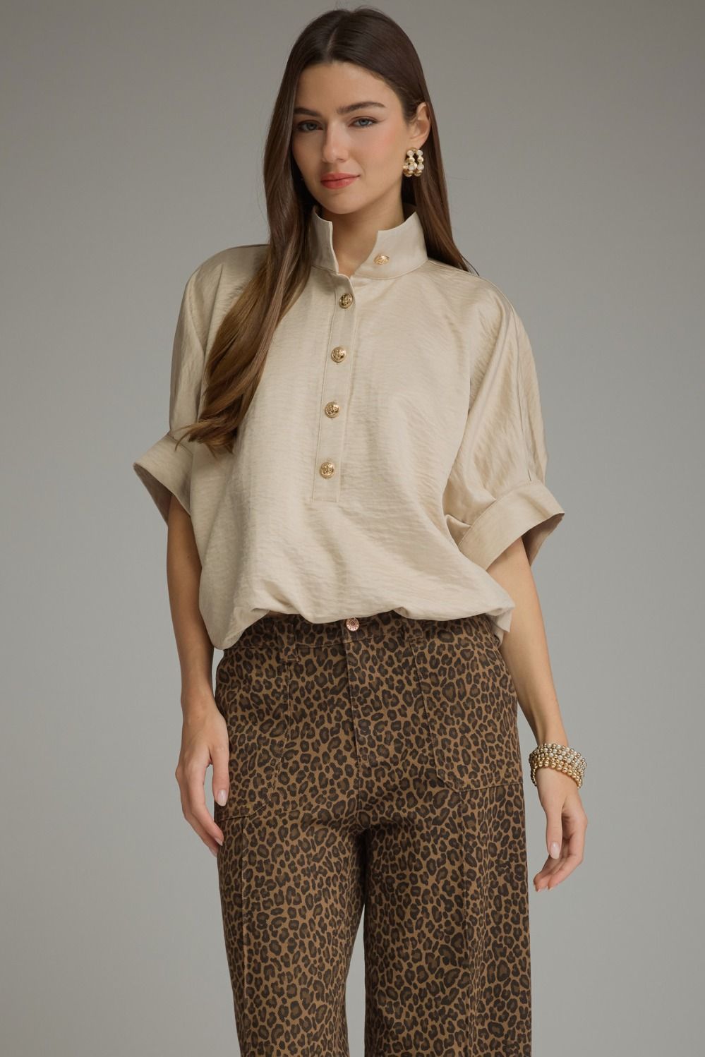 Entro | Pam Button Front Top | Sweetest Stitch Boutique Richmond VA