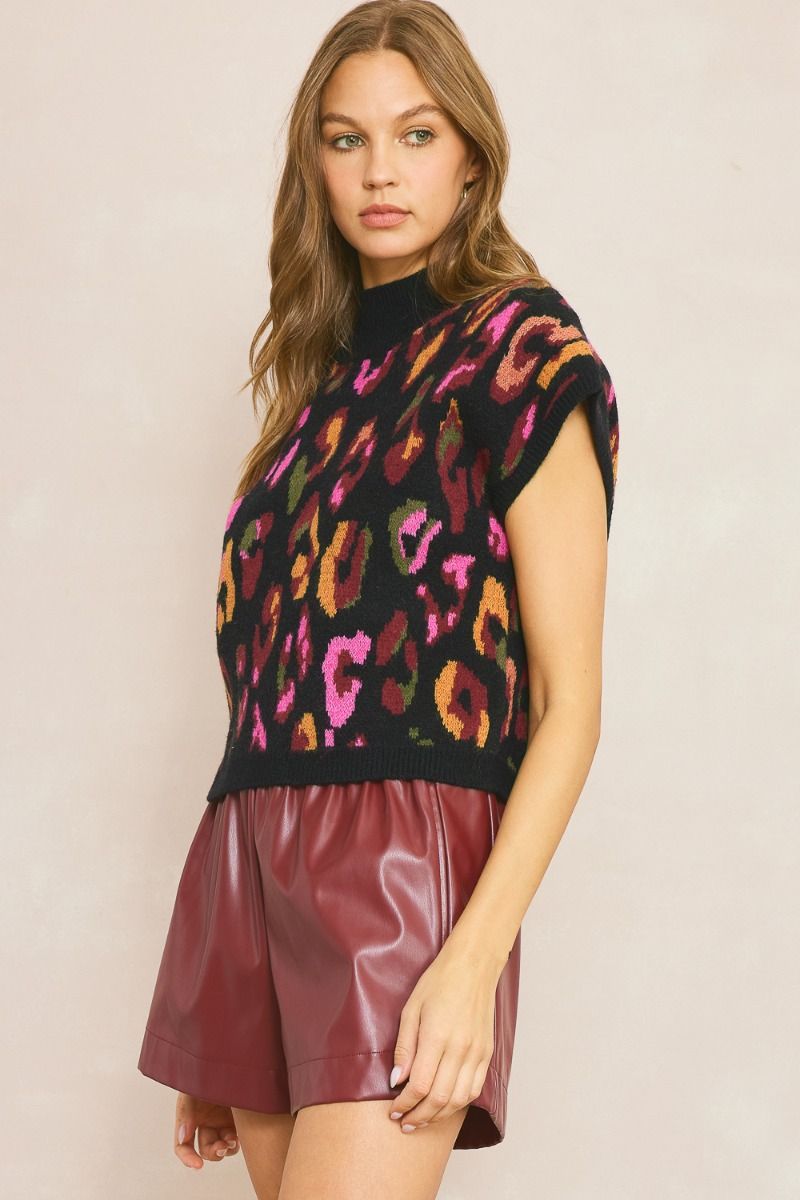Entro | Colorful Leopard Knit Top | Sweetest Stitch Online Boutique