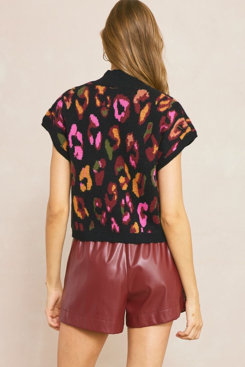 Entro | Colorful Leopard Knit Top | Sweetest Stitch Online Boutique