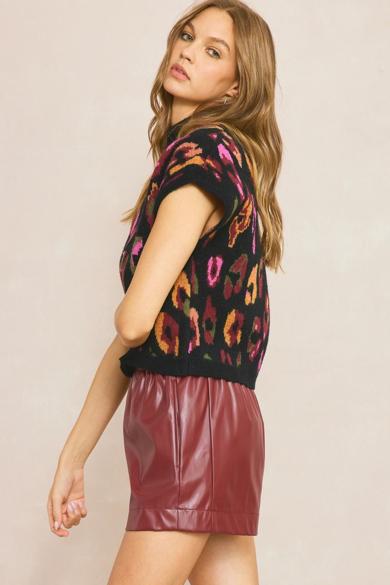 Entro | Colorful Leopard Knit Top | Sweetest Stitch Online Boutique