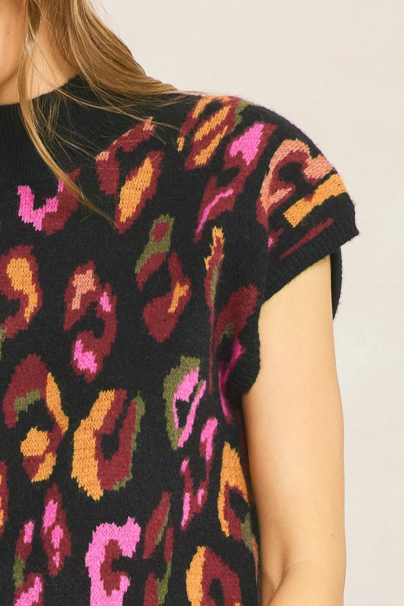 Entro | Colorful Leopard Knit Top | Sweetest Stitch Online Boutique