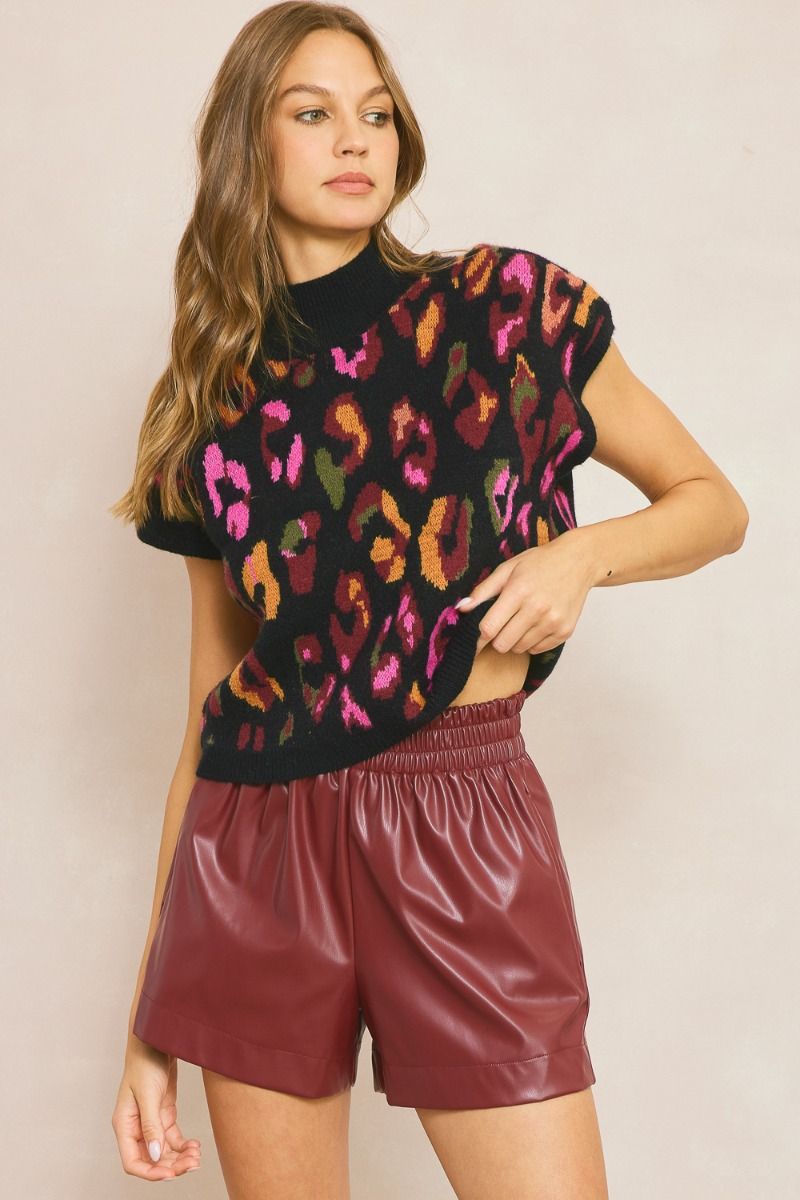 Entro | Colorful Leopard Knit Top | Sweetest Stitch Online Boutique