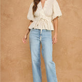 Strut & Bolt | Tracie Puff Sleeve Peplum Top | Sweetest Stitch Boutique