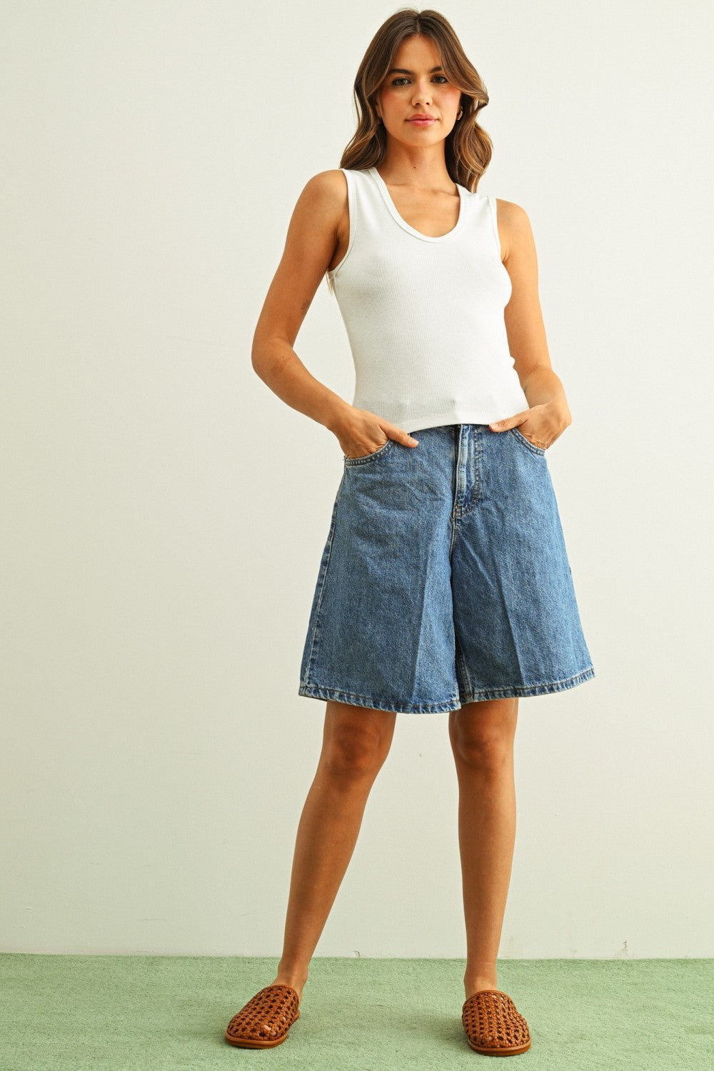 Miou Muse | Samantha Scoop Neck Ribbed Tank Top | Sweetest Stitch