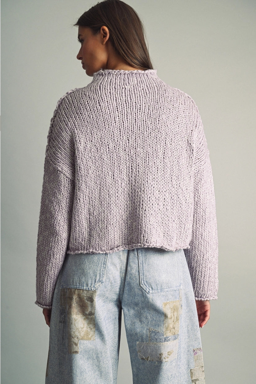 Miou Muse | Mandy Mock Neck Sweater - Lavender | Sweetest Stitch