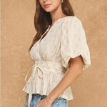 Strut & Bolt | Tracie Puff Sleeve Peplum Top | Sweetest Stitch Boutique