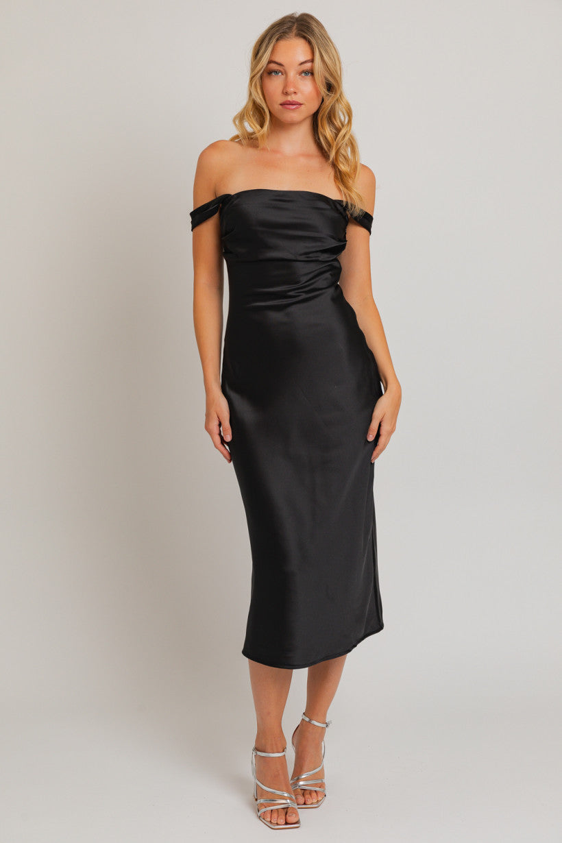 Le Lis | Black Off Shoulder Occasion Dress | Sweetest Stitch Online