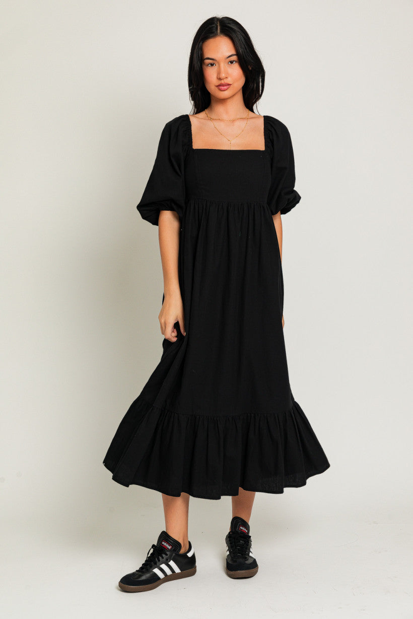 Le Lis | Black Short Sleeve Maxi Dress | Sweetest Stitch Women&#39;s