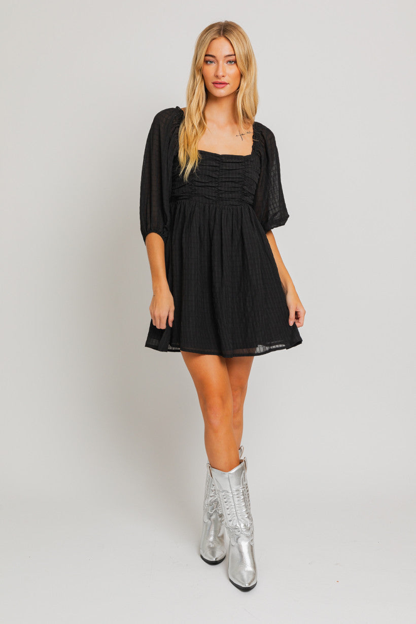 Le Lis | Black Tiered Mini Dress | Sweetest Stitch Online Boutique